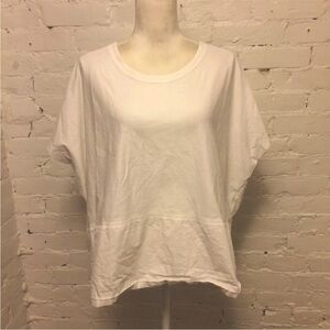 Nehera short sleeve relaxed top white cotton size m